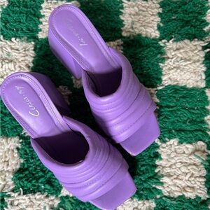 Purple Polly Pocket Circus by Sam Edelman Block Heel Mules